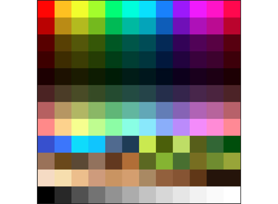 Screenshot of color palette texture
