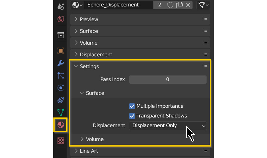 displacement only settings