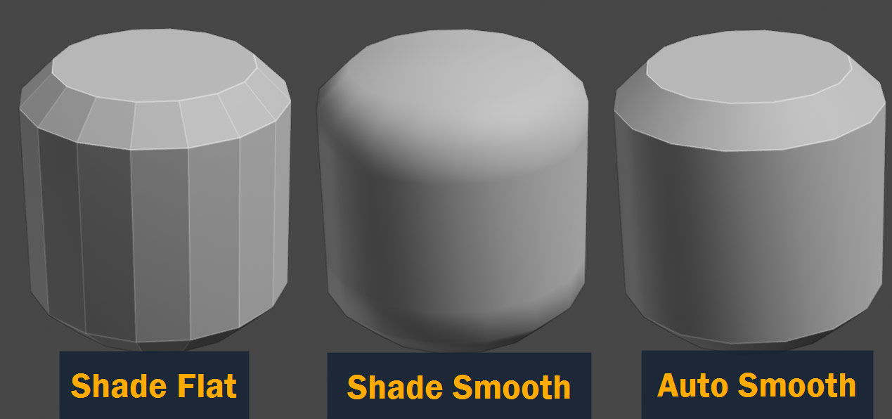 flat vs smooth shade vs auto smooth