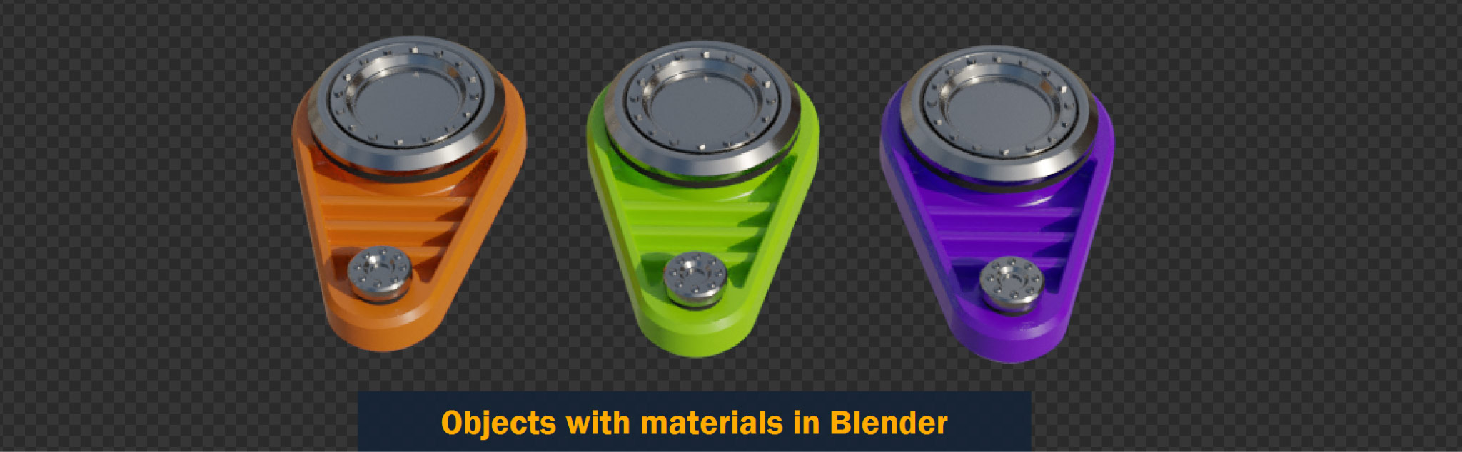objects with materials in blender