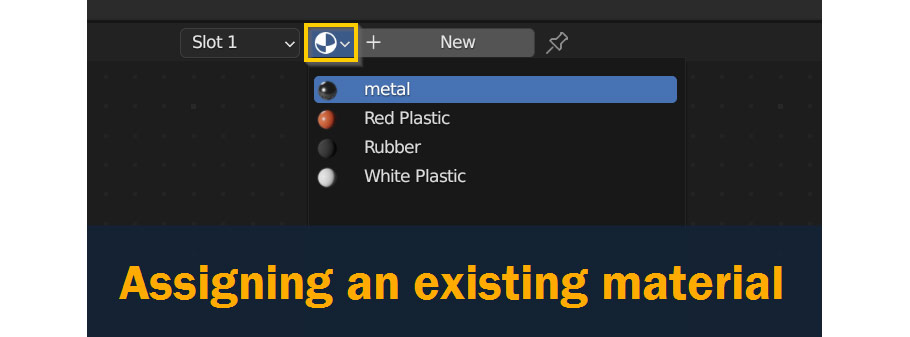 assigning an existing material