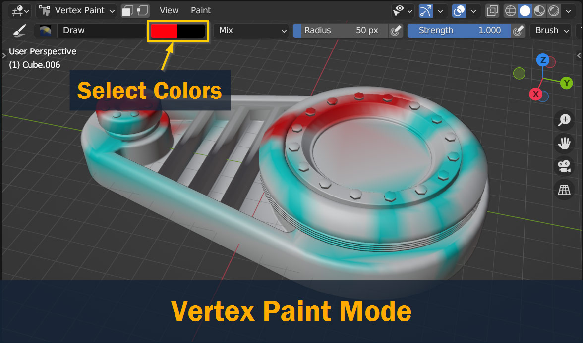 select colors in vertex mode