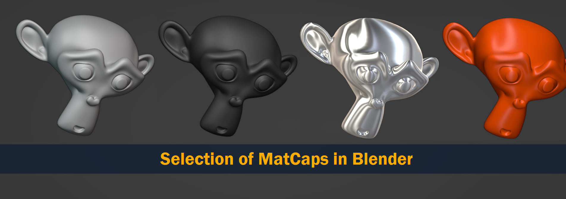 selection of matcaps in blender