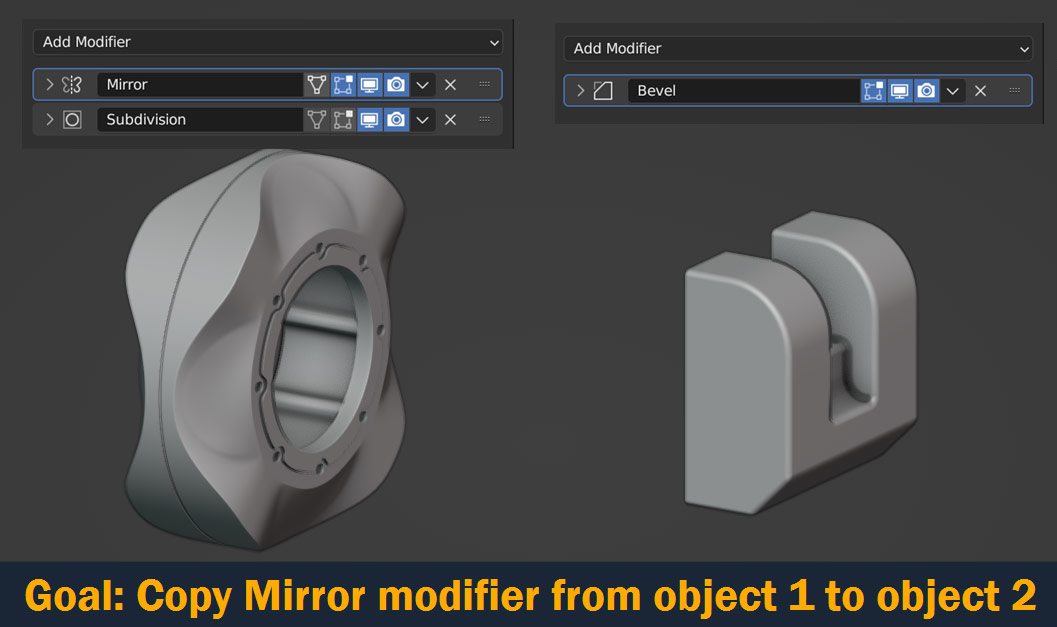 copy mirror modifier from object to object