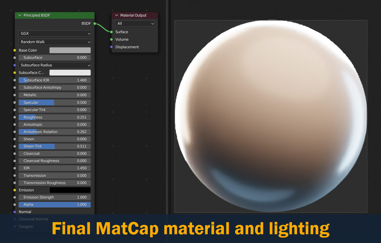 final matcap material and lightning