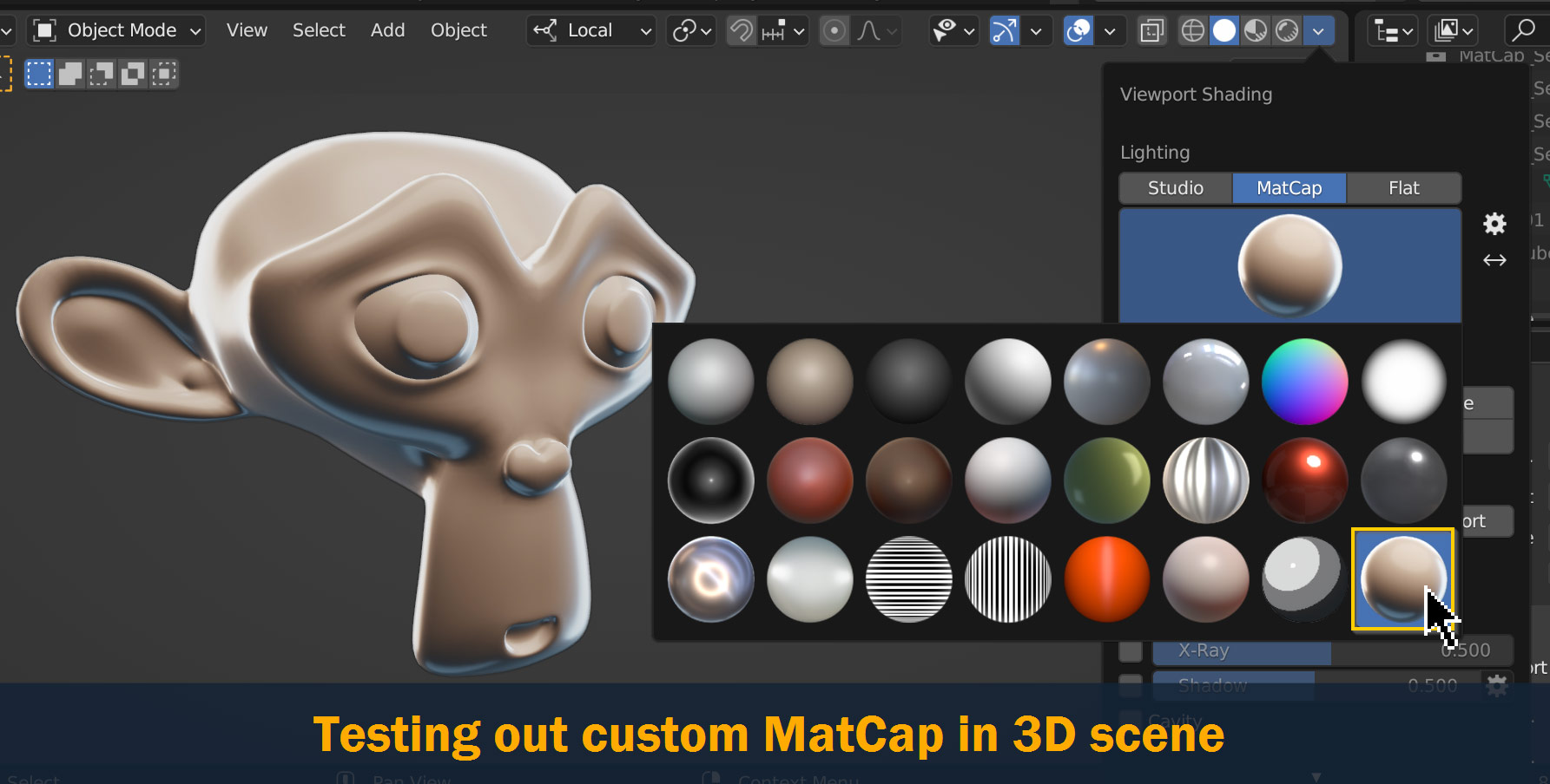 testing out custom matcap in 3d scene