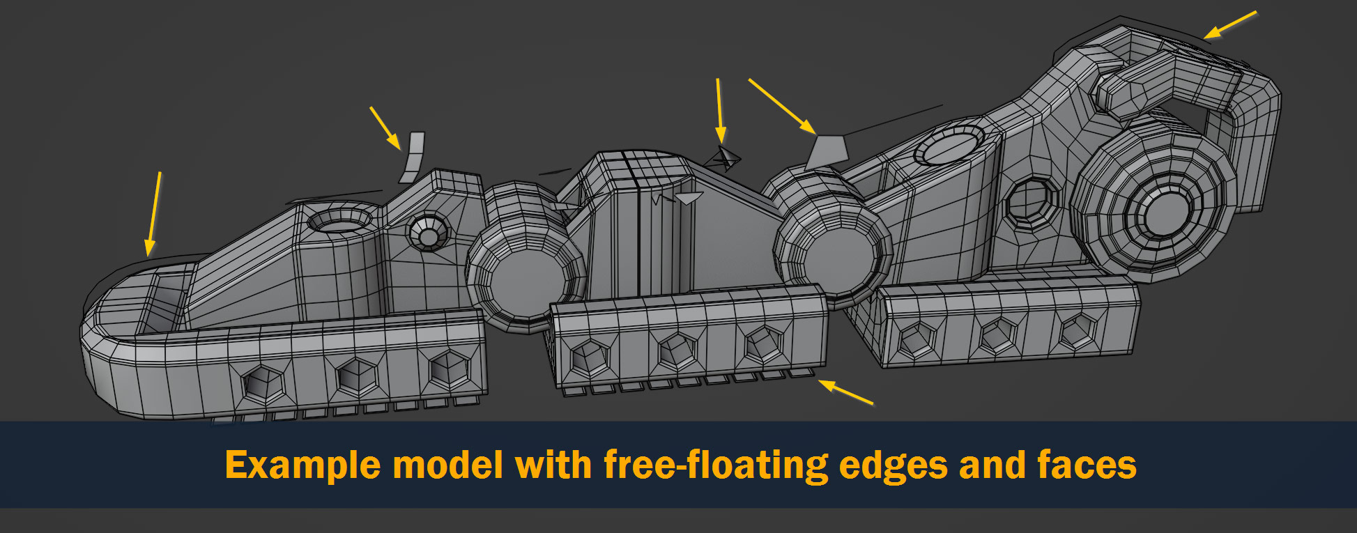 3d model with free floating faces and edges
