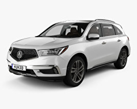 Acura MDX Sport hybrid with HQ interior 2020 3D model
