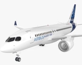 Airbus A220 100 Modello 3D