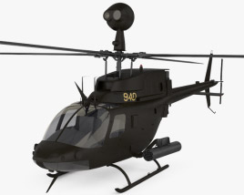 OH-58奇奧瓦偵察直升機 3D模型