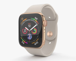 Apple Watch Series 4 44mm Gold Stainless Steel Case with Stone Sport Band 3Dモデル