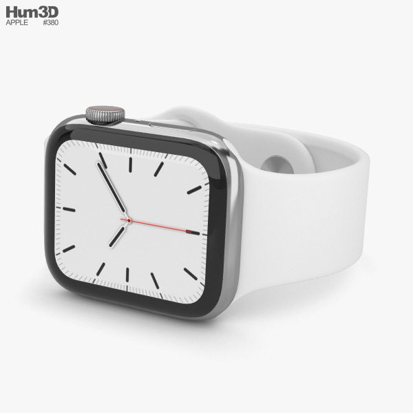 Apple Watch Series 5 44mm Stainless Steel Case with Sport Band 3D model -  Download Electronics on 3DModels.org