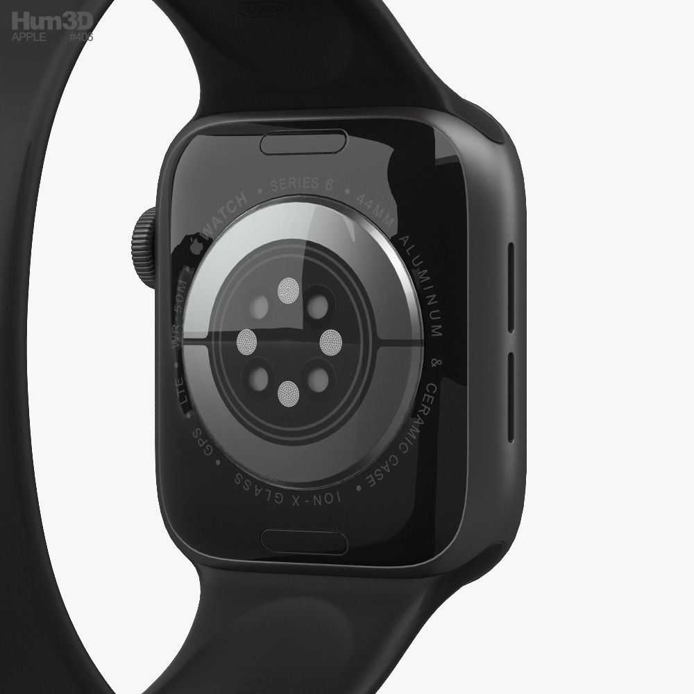 Apple Watch Series 6 44mm Aluminum Space Gray 3D model - Download