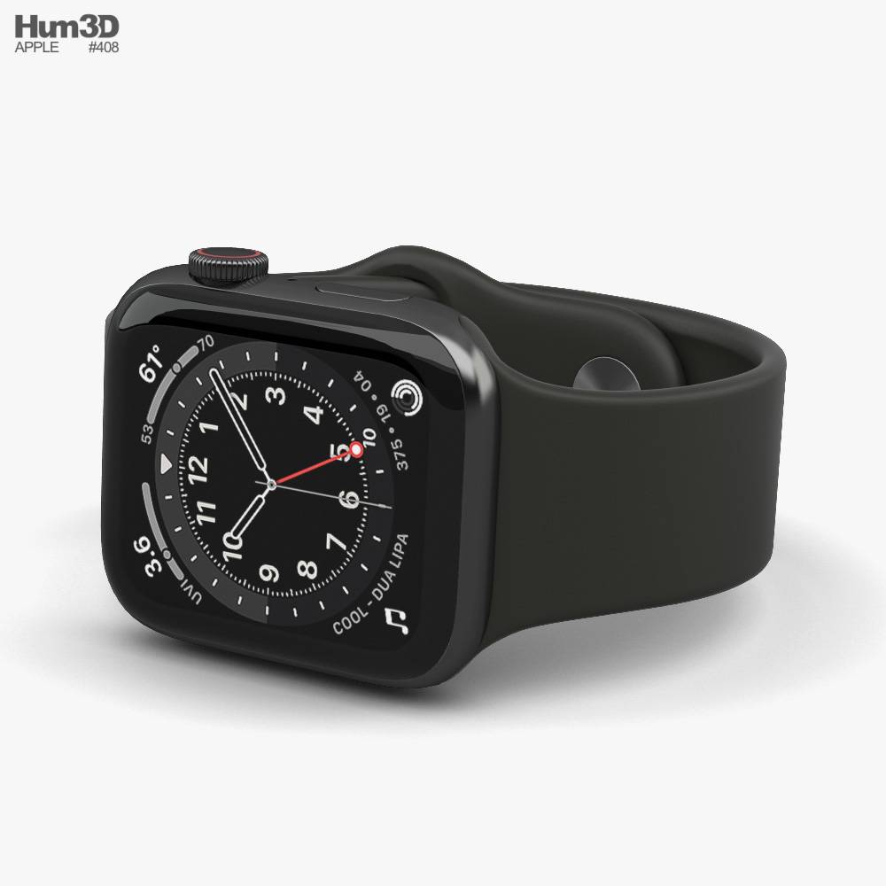 Apple Watch Series 6 44mm Stainless Steel Graphite 3D model - Download  Electronics on 3DModels.org