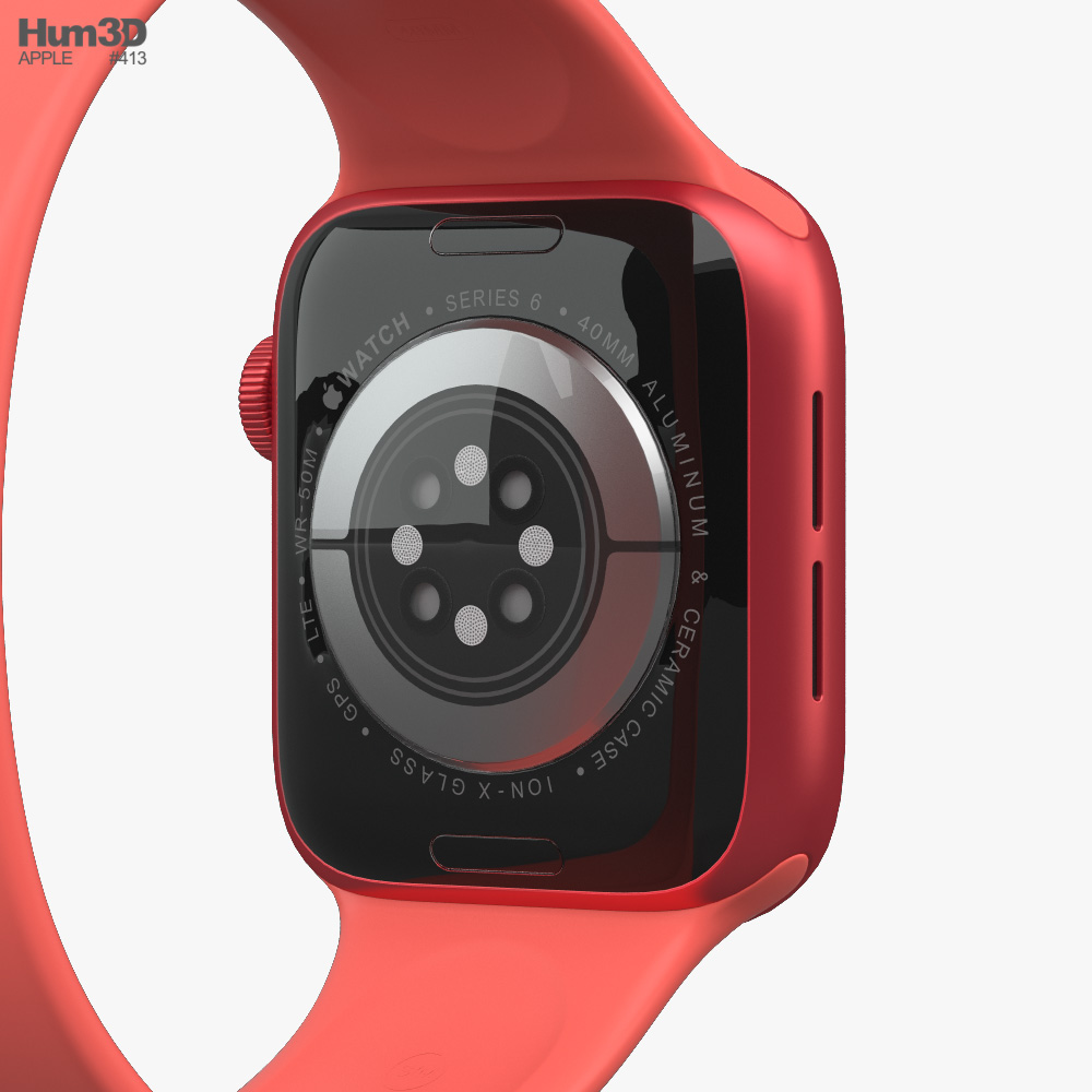 Apple Watch Series 6 40mm Aluminum Red 3D model download