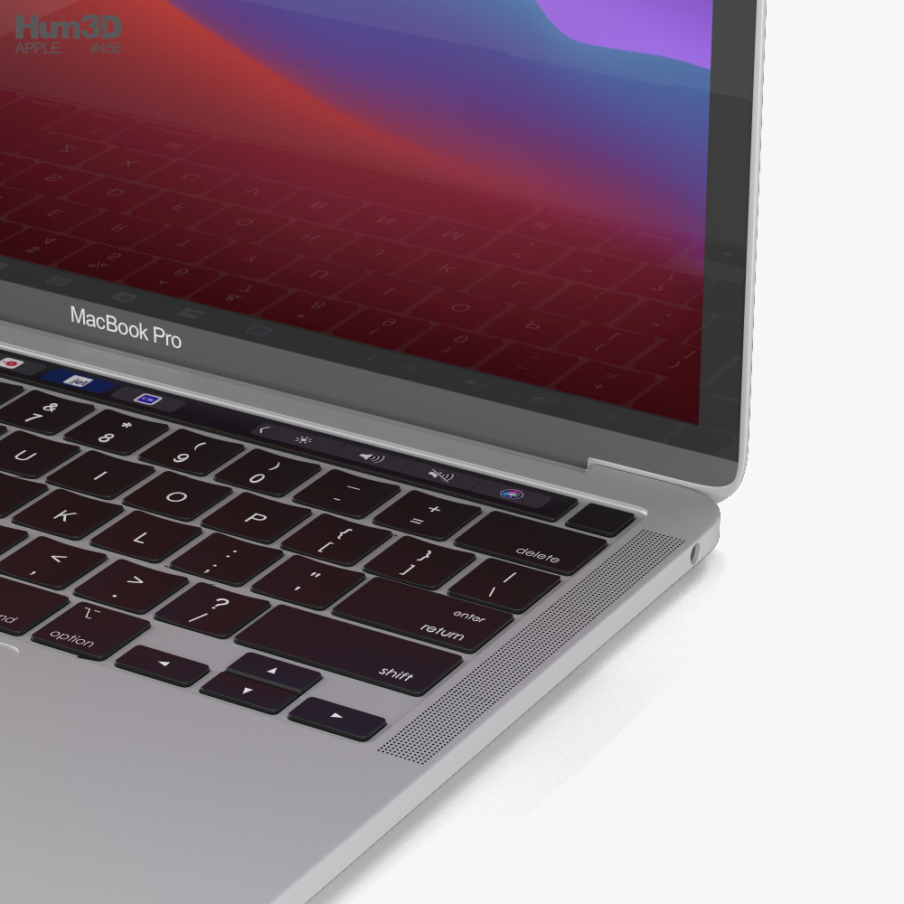 Apple MacBook Pro 13-inch 2020 M1 Silver 3Dモデル ダウンロード