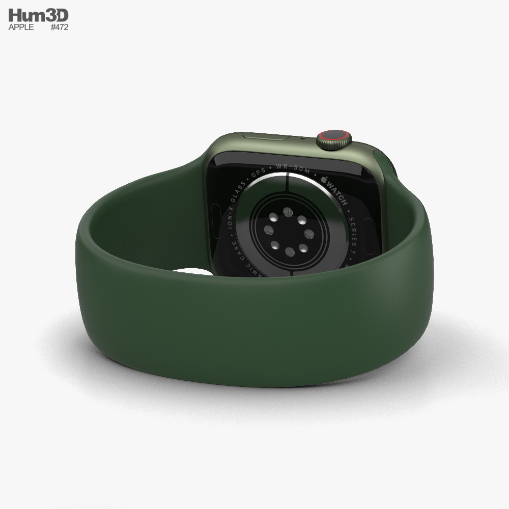 Apple Watch Series 7 45mm Green Aluminum Case with Solo Loop 3D