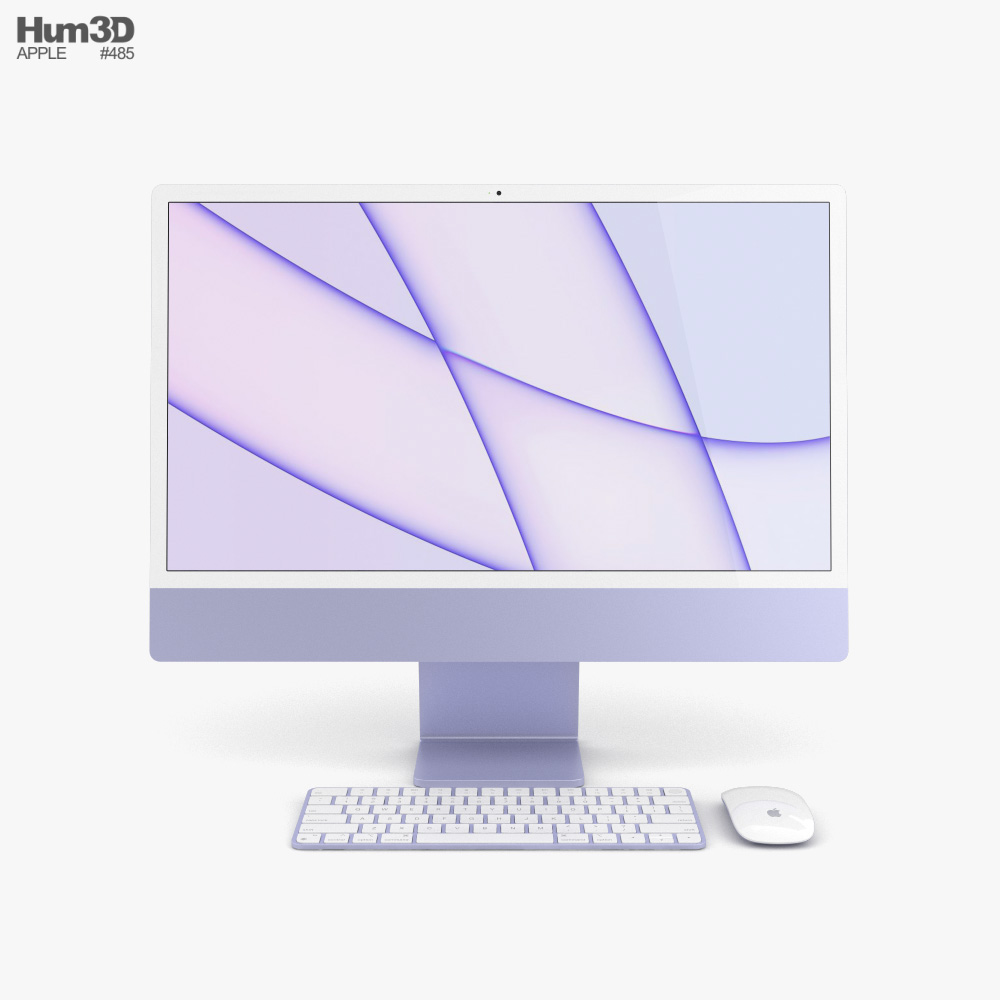Apple iMac 24-inch 2021 Purple 3Dモデル ダウンロード