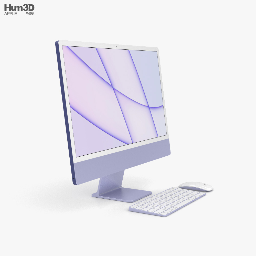 Apple iMac 24-inch 2021 Purple 3D model - Download Electronics on