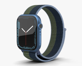 Apple Watch Series 7 45mm Blue Aluminum Case with Sport Loop Modèle 3D