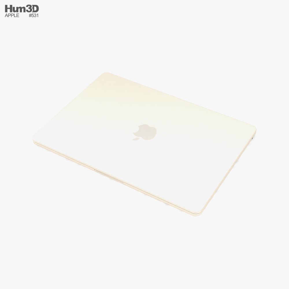 Apple MacBook Air M2 2022 Starlight 3D model - Download