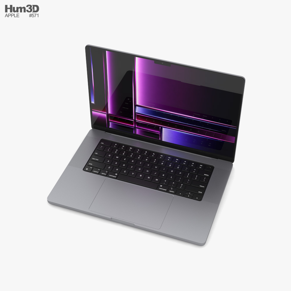 Apple MacBook Pro M2 2023 16 inch Space Gray 3Dモデル ダウンロード