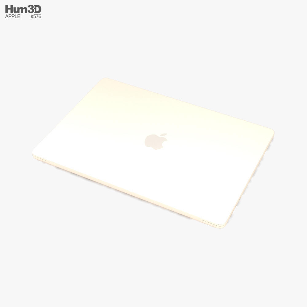 Apple MacBook Air 15 pouces Starlight modèle 3D $39 - .max .3ds .blend .c4d  .fbx .ma .lxo .obj - Free3D