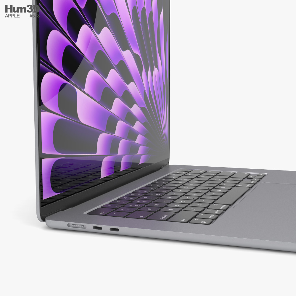 Apple MacBook Air 15 inch 2023 Space Gray 3Dモデル ダウンロード