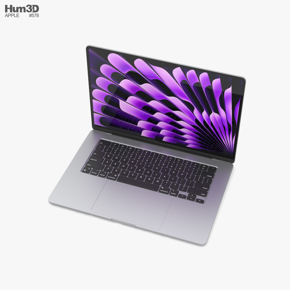 Apple MacBook Air 15 inch 2023 Space Gray 3Dモデル ダウンロード