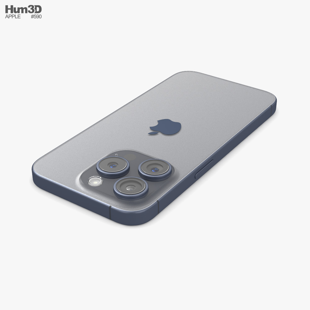 Apple iPhone 15 Pro Max Blue Titanium 3D model