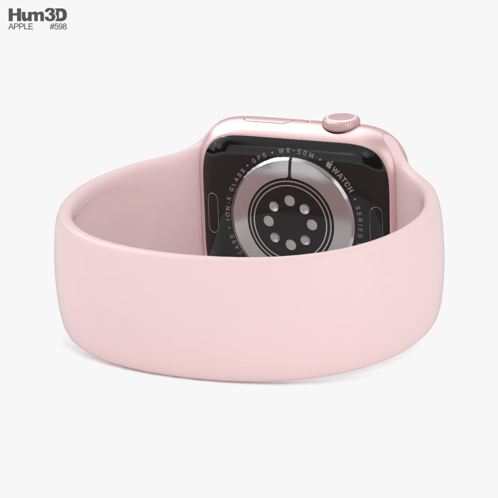 Apple Watch Series 9 41mm Pink Aluminum Case with Solo Loop 3D model  download