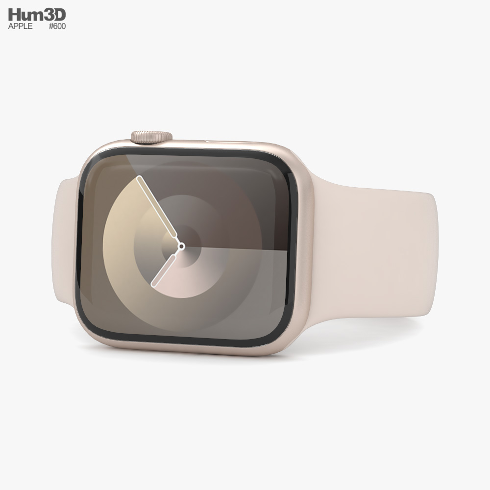 Apple Watch Series 9 41mm Starlight Aluminum Case with Solo Loop