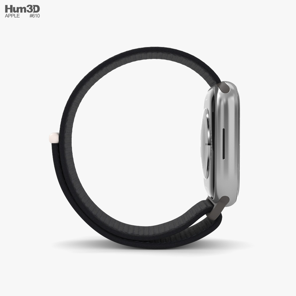 Apple Watch Series 9 45mm Silver Stainless Steel Case with Sport Loop 3D  model - Download Electronics on