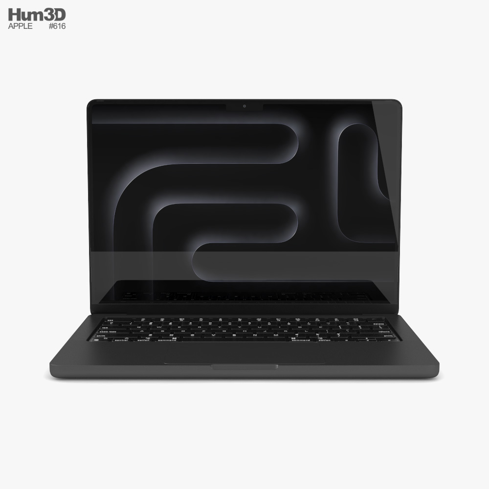 Apple MacBook Pro 2023 14 inch Space Black 3D model - Download