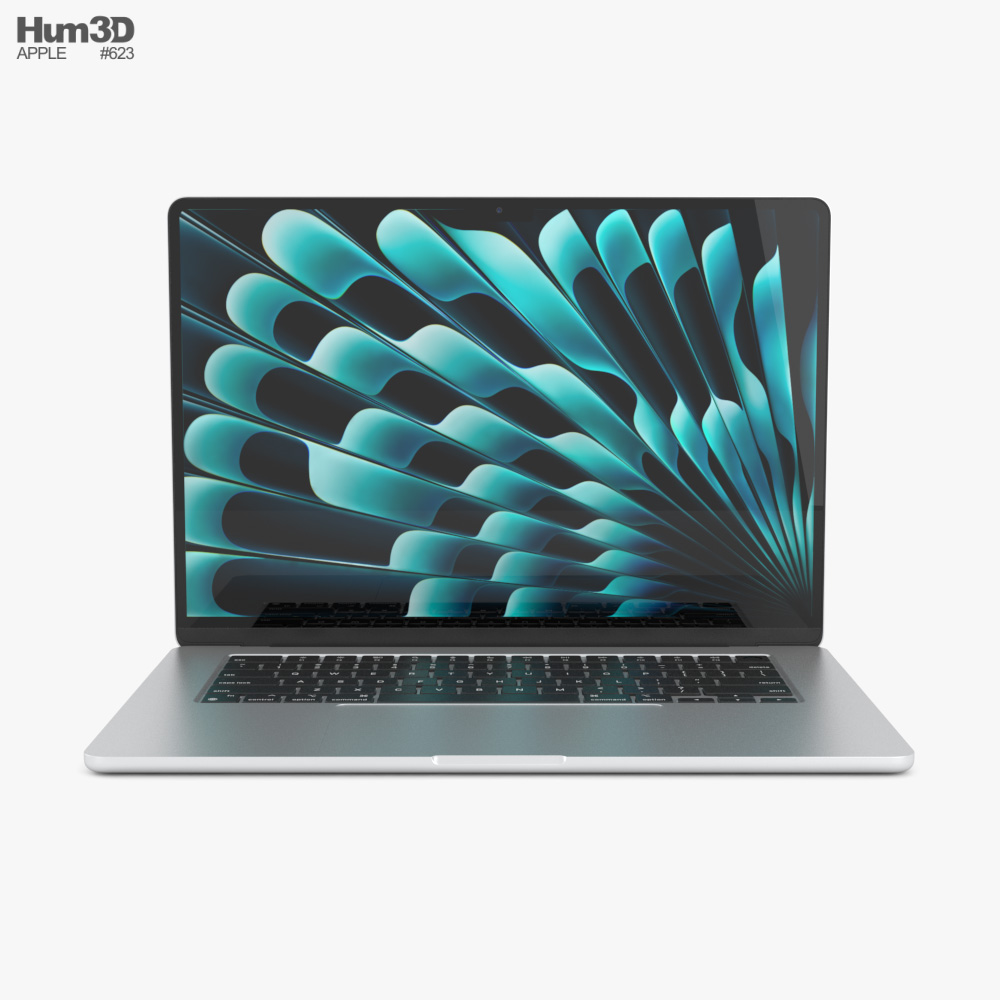 Apple MacBook Air 15 inch M3 2024 Silver 3Dモデル - ダウンロード