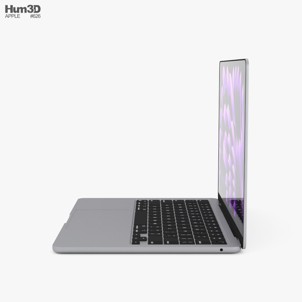 Apple MacBook Air 13 inch M3 2024 Space Gray 3Dモデル ダウンロード
