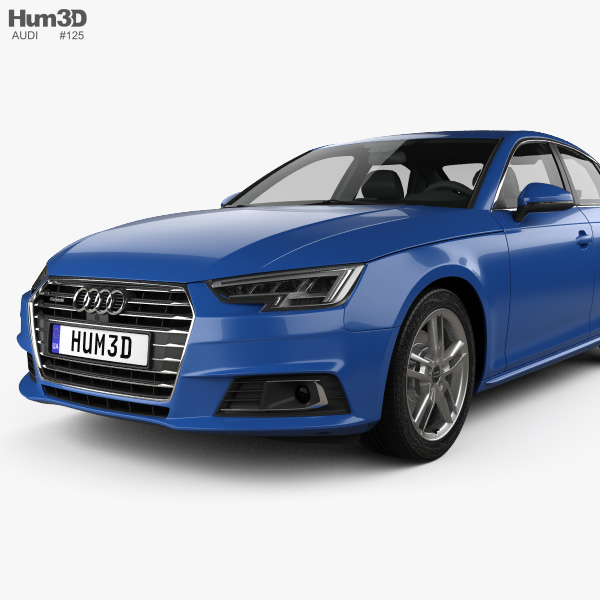 Audi A4 (B9) S-line saloon mit Innenraum 2019 3D-Modell - Herunterladen  Fahrzeuge on