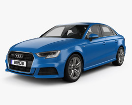 Audi A3 S-line セダン HQインテリアと 2019 3Dモデル