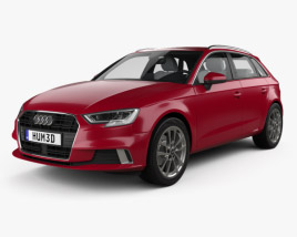 Audi A3 sportback with HQ interior 2019 3D model