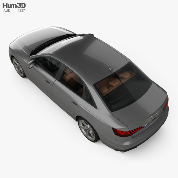 Audi A4 sedan with HQ interior 2022 3D model - Download Vehicles on