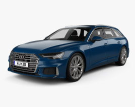 Audi A6 S-Line avant with HQ interior 2021 3D model