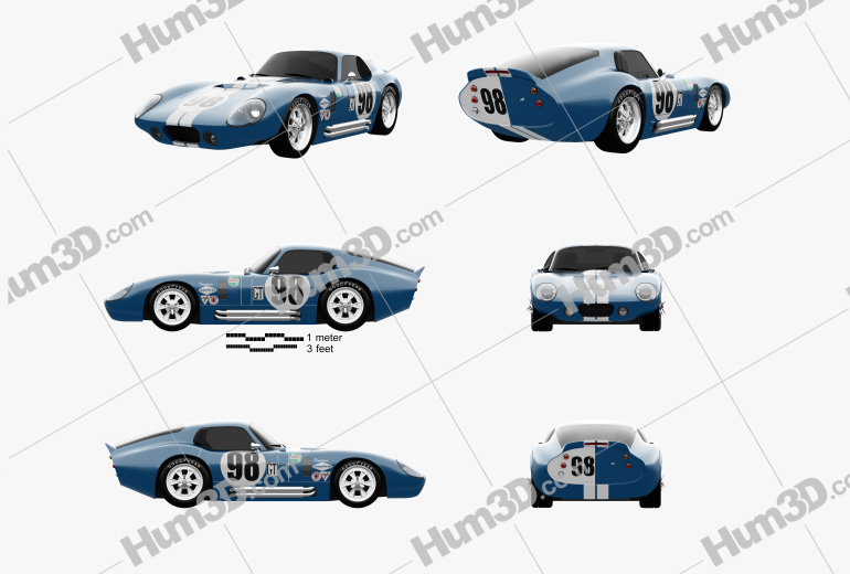 Shelby Cobra Daytona 1964 Blueprint Template