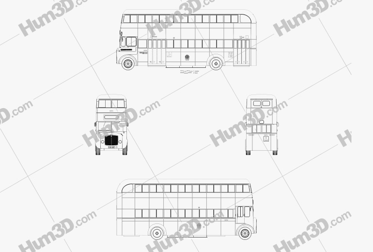 AEC Regent Autobus a due piani 1952 Blueprint