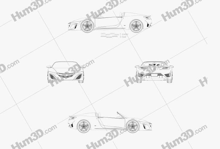 Acura NSX convertible 2015 Blueprint