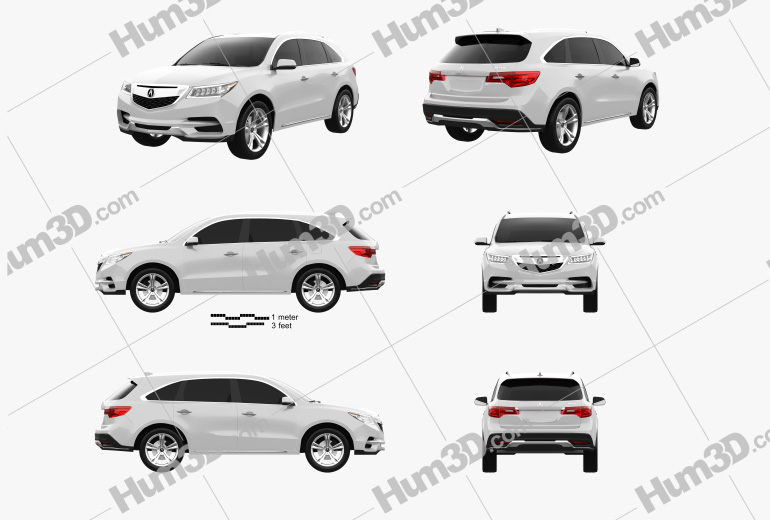 Acura MDX Concept 2017 Blueprint Template