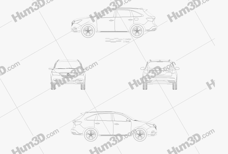 Acura MDX Concept 2017 Blueprint