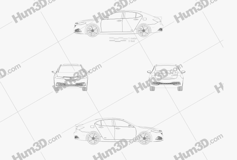 Acura TLX Concept 2017 Blueprint