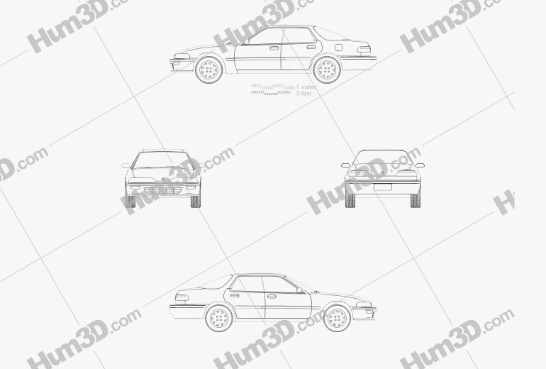 Acura Integra 1993 Blueprint