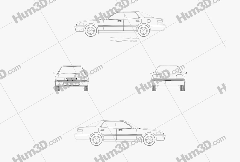 Acura Vigor 1991 테크니컬 드로잉