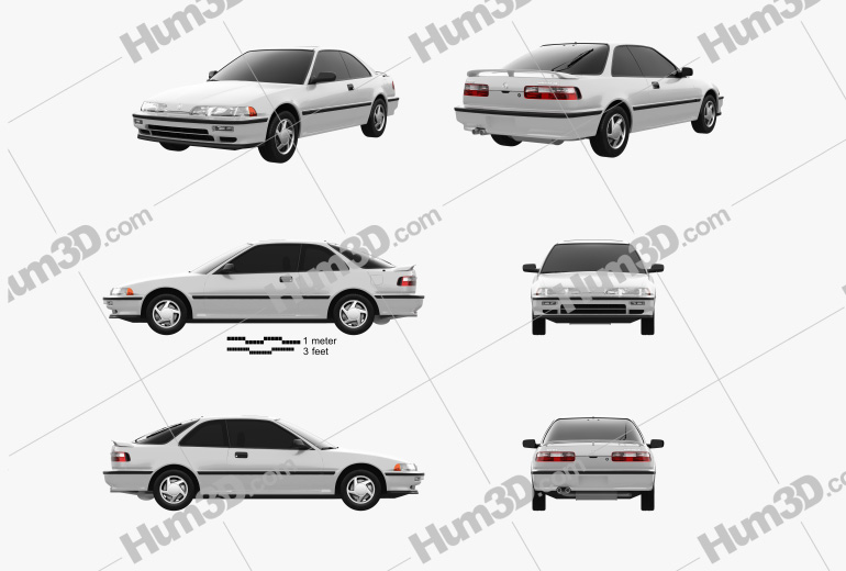 Acura Integra coupe 1993 Blueprint Template